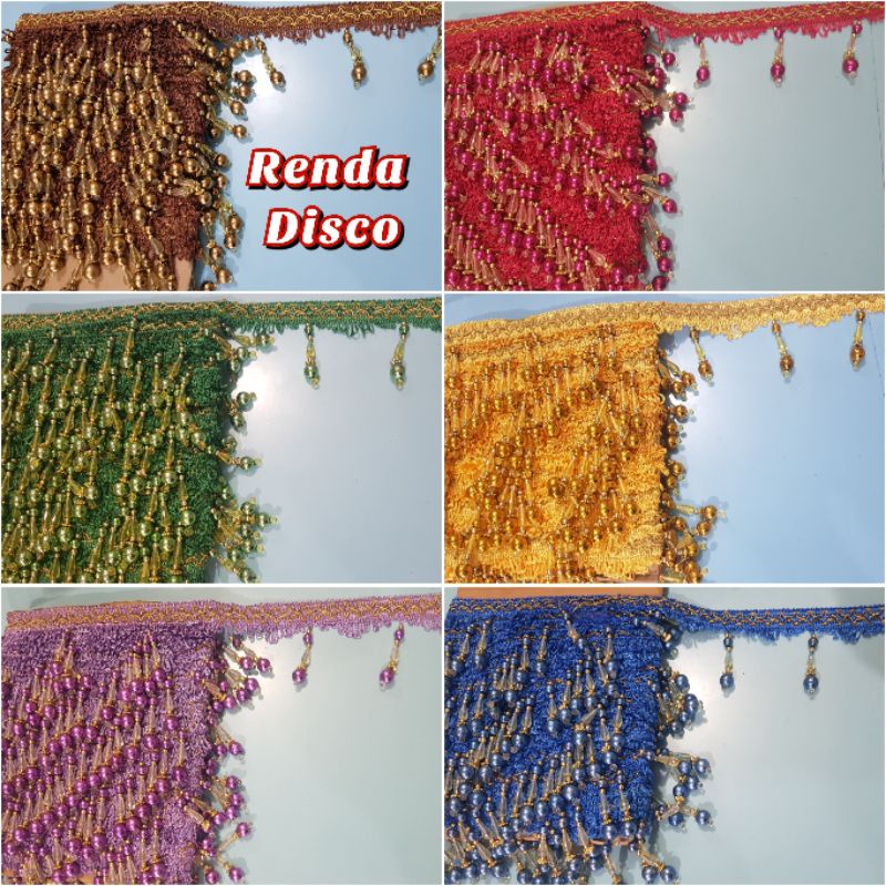 Renda Disco (meteran) , rumbai poni gorden, renda gorden meteran, aksesoris gorden