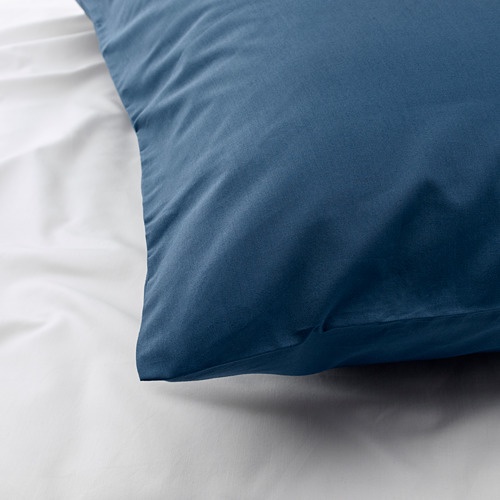 ULLVIDE Sarung bantal, abu hijau / biru tua / abu / putih, 50x80 cm