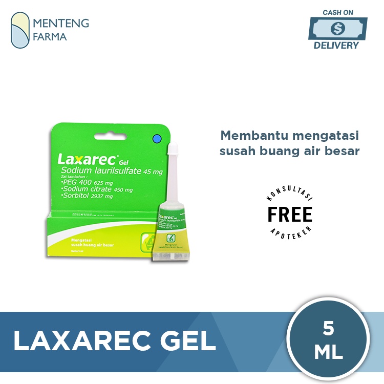 Laxarec Gel 5 mL - Krim Gel Pencahar, Sembelit, Konstipasi, Sulit BAB