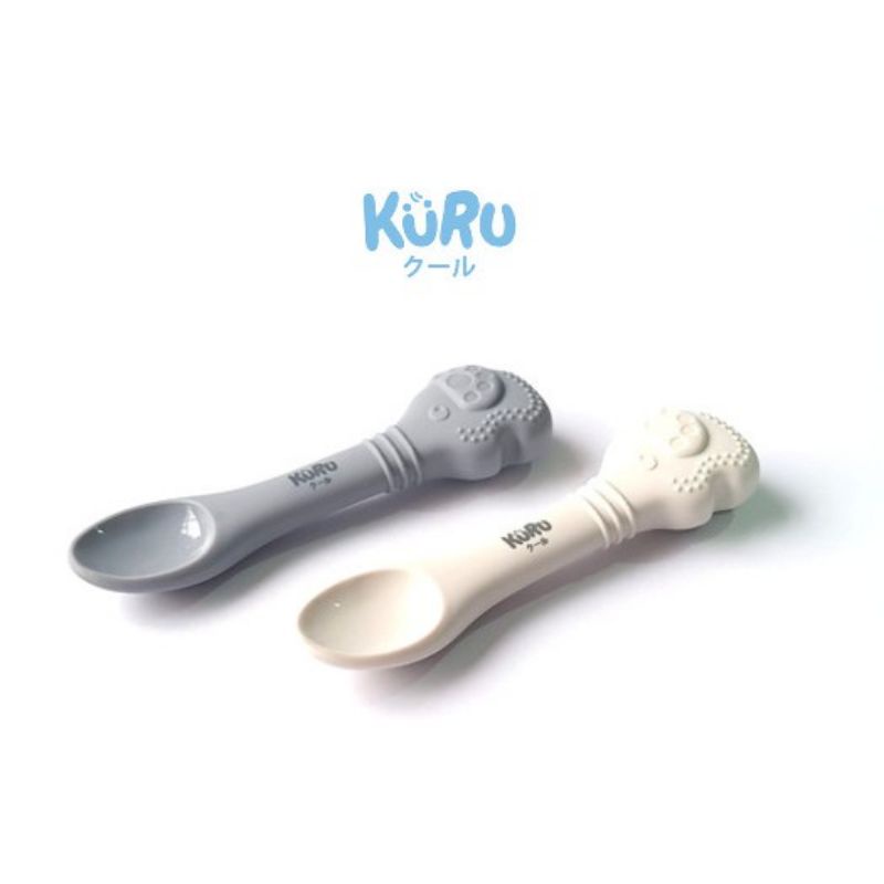 KURU Baby Silicone Spoon Set Isi 2/Sendok makan bayi