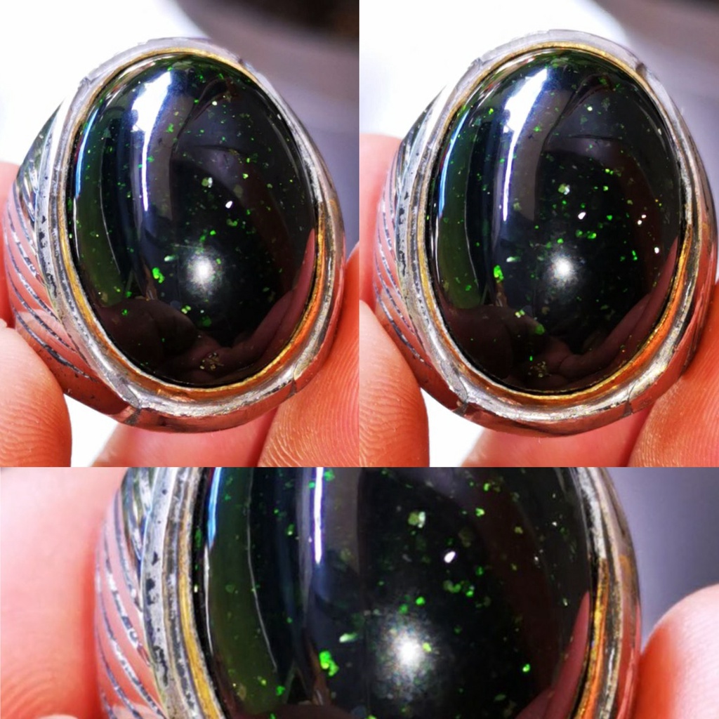 COD Cincin Batu Akik Asli Black Oval Papua Jumbo