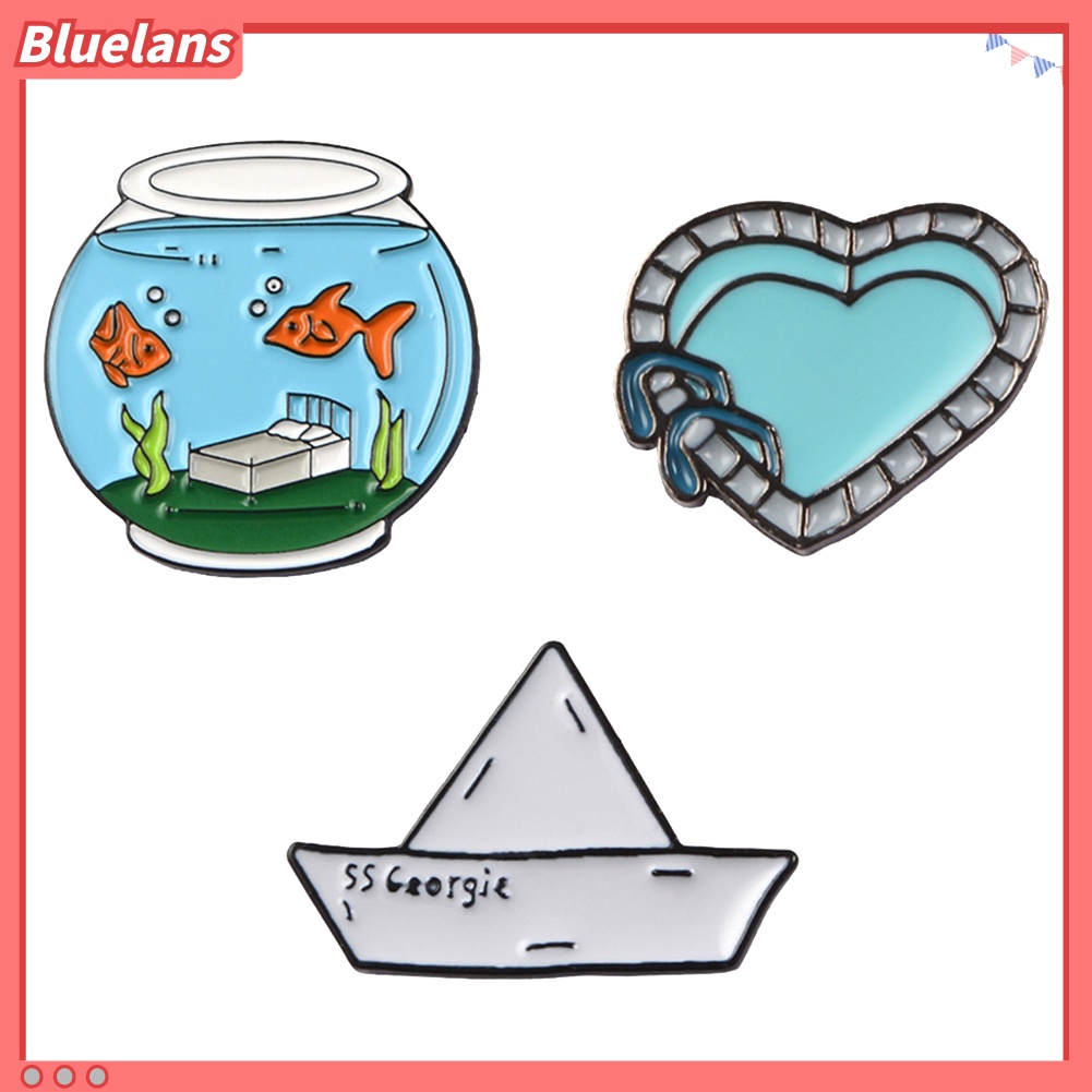 Bluelans Bros Pin Enamel Bentuk Hati Untuk Aksesoris Jaket Denim / Tas Ransel
