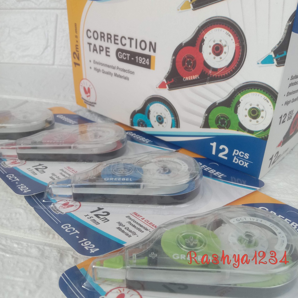 

Tip-ex Kertas Greebel Correction Tape GCT - 1924 Murah 12 mx5 mm