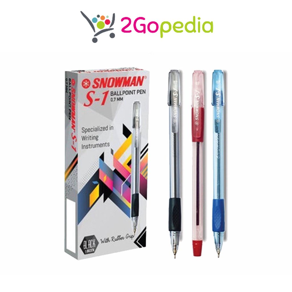 

Pulpen S-1 Warna Hitam Biru Merah Snowman Grosir Murah Atk