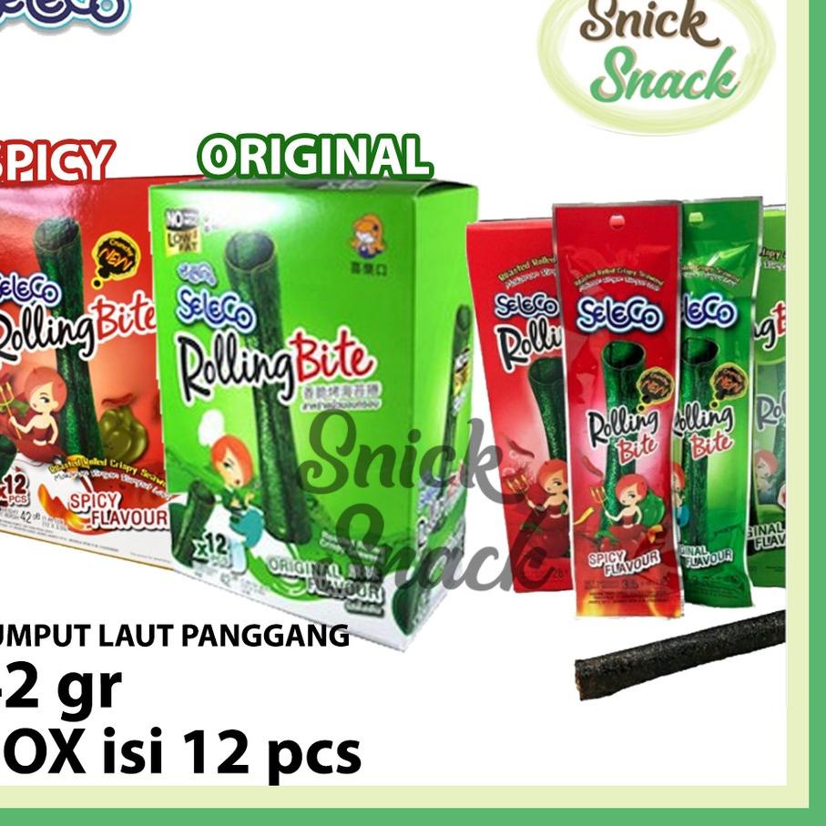 

COD✔️Seleco Rolling Bites Rumput Laut Panggang Roll Box isi 12 pcs Original Spicy 42 gr|RA1