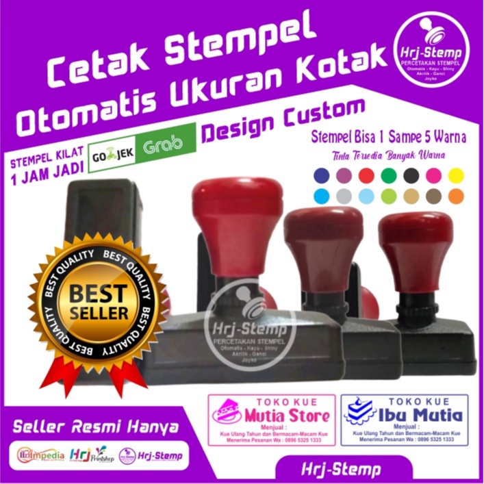 

Cetak Stempel Otomatis Ukuran Kotak 10x40-15x70mm | Cetak Stempel Warna Flash Custom