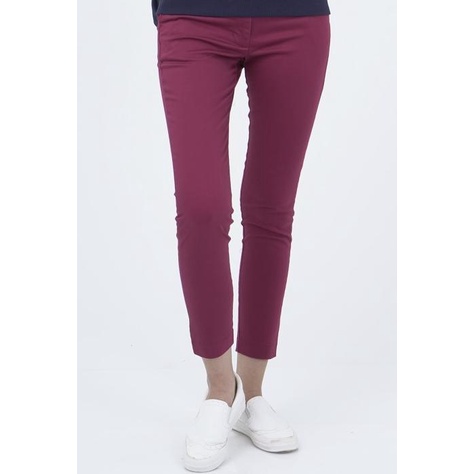Geela Official Basic Office Long Pants Maroon Termurah