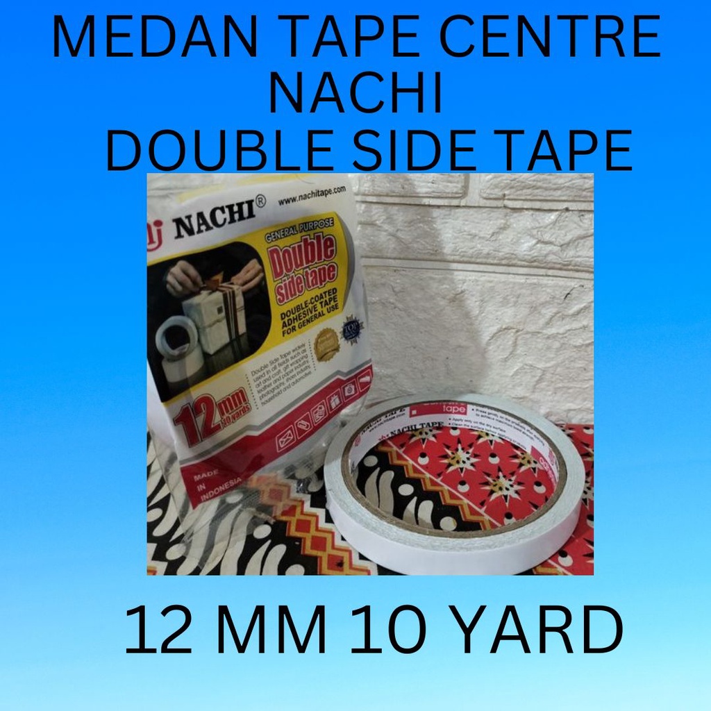 

Selotip Bolak balik NACHI Double Tape 12mm 10 yard Double Side Tape 10