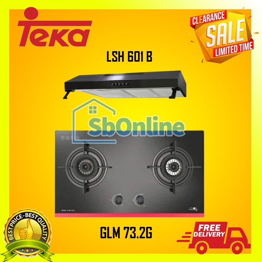 Paket Kompor Tanam Teka Kompor GLM 73.2G dan Cooker Hood LSH 601 B