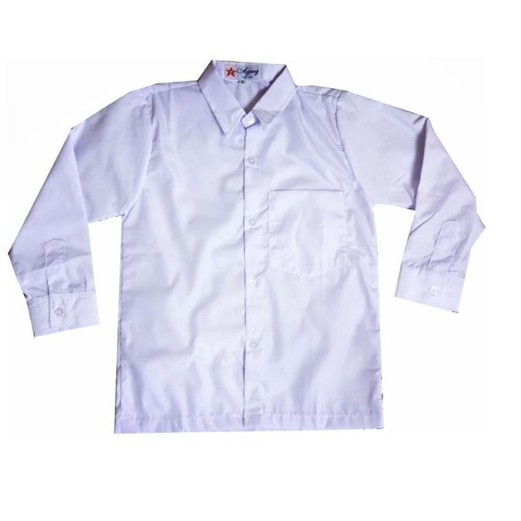 {MRN.18Oc22ᴰ} Setelan Panjang Seragam Sekolah Anak SMP / Mts Kemeja Putih Polos Lengan Panjang Celan