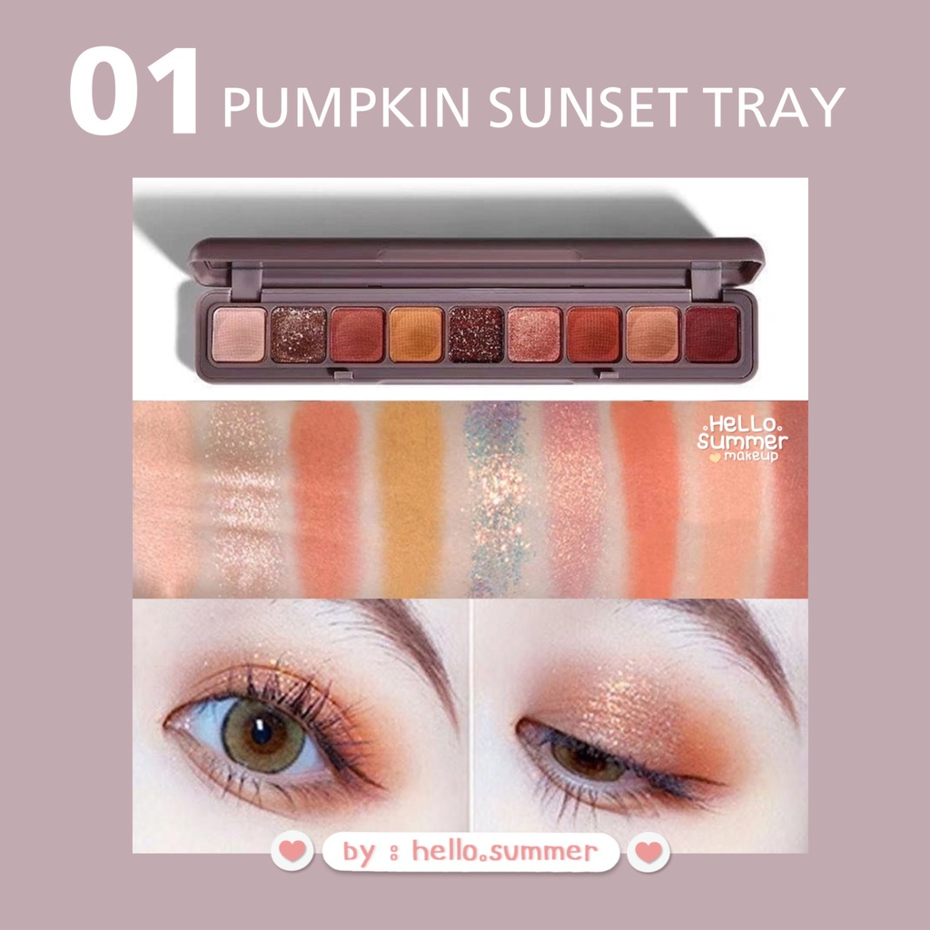 EYESHADOW [FREE BRUSH!] Geometry 9 Colour Eye Makeup Palette Creamy &amp; Pigmented
