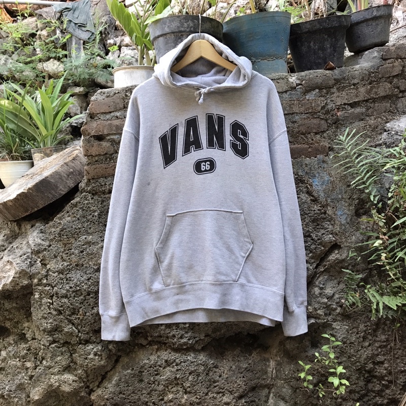Hoodie Vans Vintage Grey Size L fit XL Second Original
