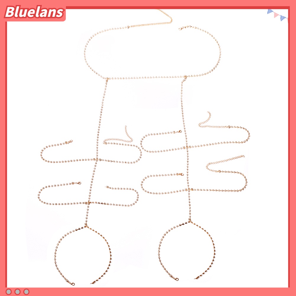 Bluelans Sexy Women Shiny Multi-layer Rhinestone Body Leg Thigh Chain Night Club Jewelry