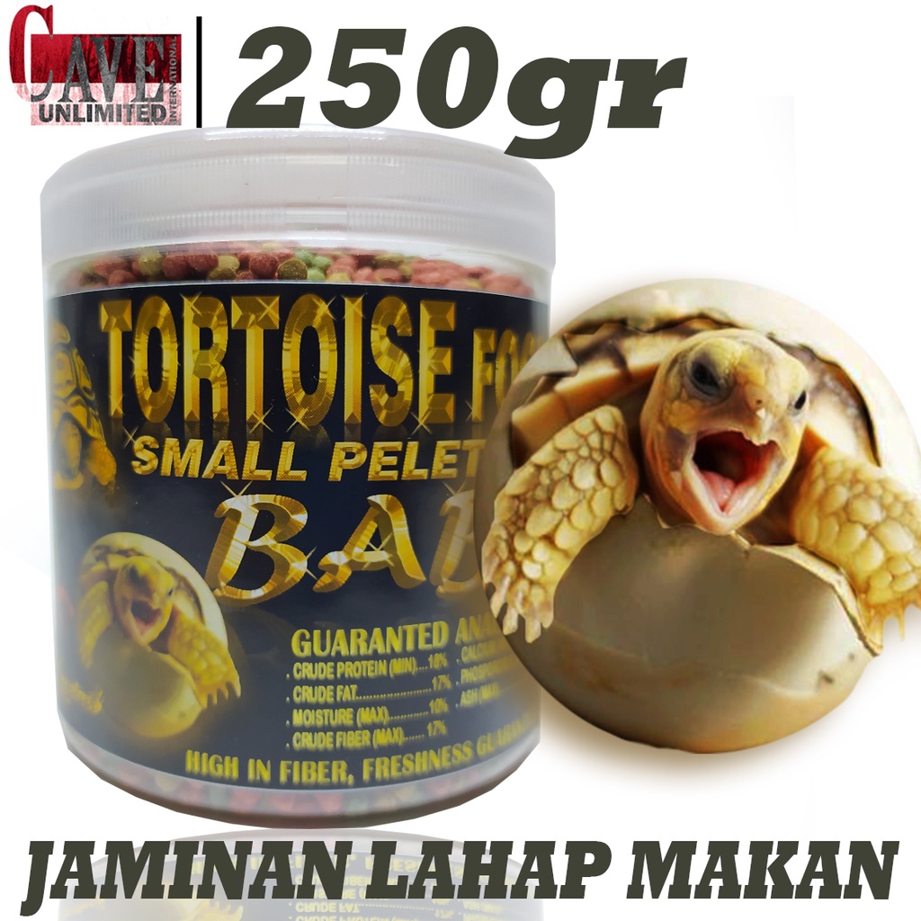 250GR PAKAN BABY SULCATA PARDALIS ALDABRA MAKANAN SMALL PELET  KURA KURA TORTOISE JAMINAN LAHAP MAKA