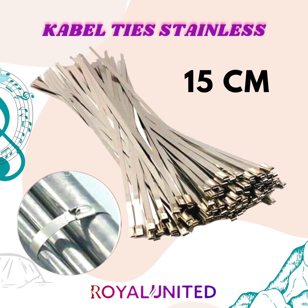 Kabel Ties Stainless Steel Cable Ties 15 cm - Kabel Tis Stainless 4.6x150mm 15cm Stainless Steel 304 High Quality