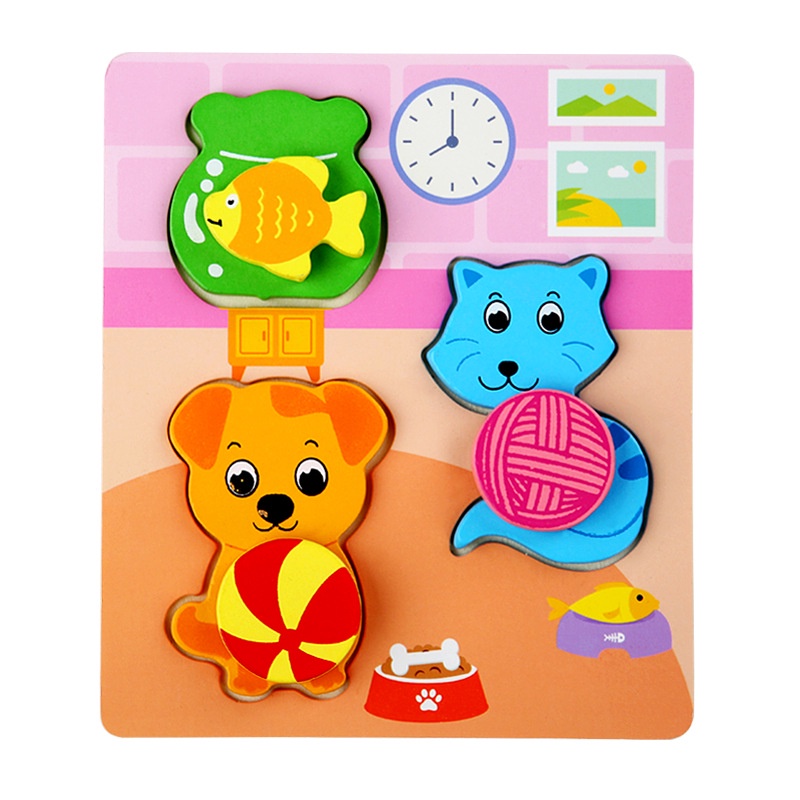 Mainan Puzzle Kayu Anak 3D Jigsaw puzzle Lucu / C273