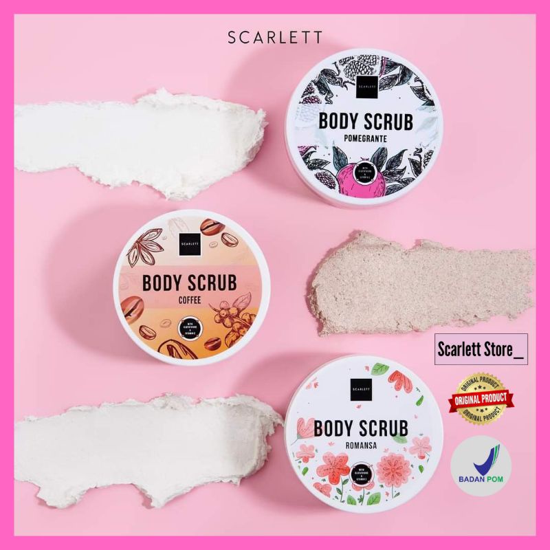 Scarlett Whitening Body Scrub Peel Lulur Kopi Perawatan Tubuh Pemutih Badan Scarlet BPOM Original Vi