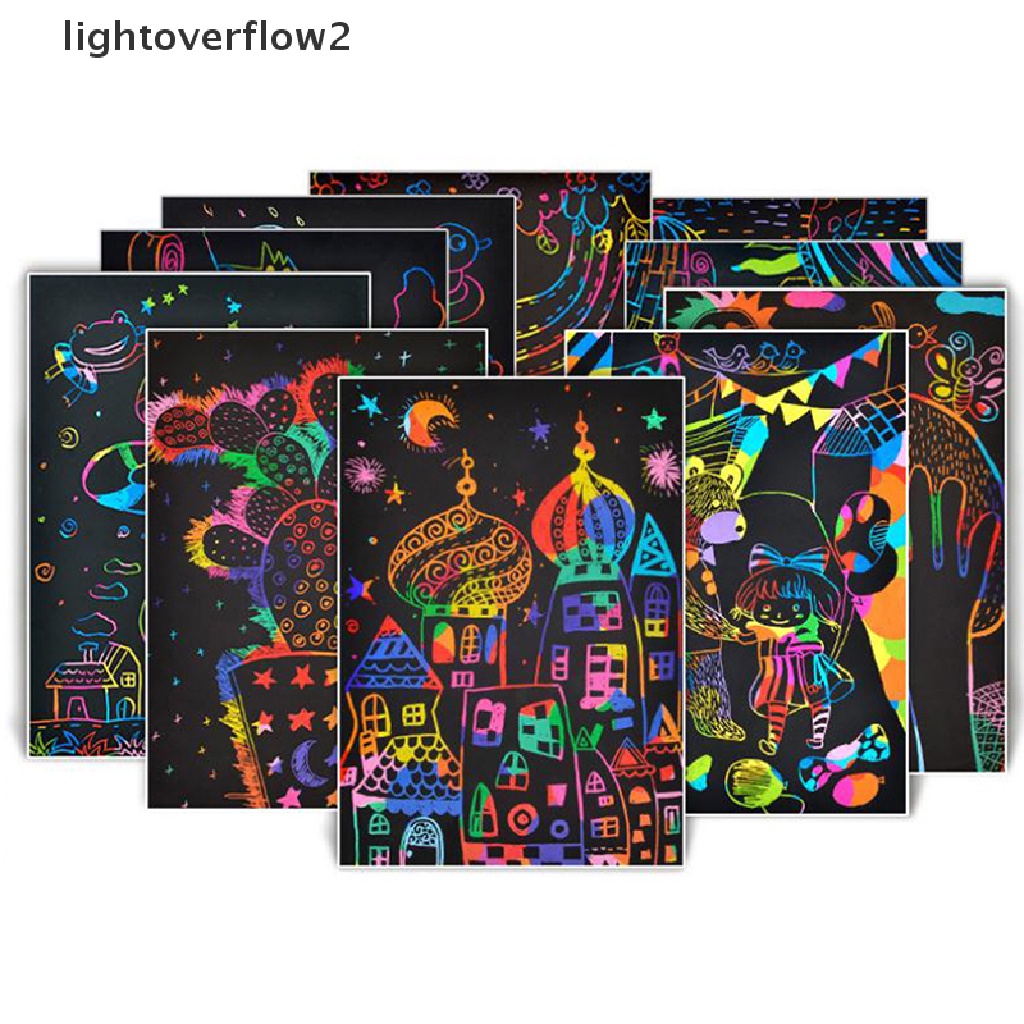 (lightoverflow2) 50 Lembar / Set Mainan Kartu Gambar Ajaib Motif Hujan Untuk Anak (ID)