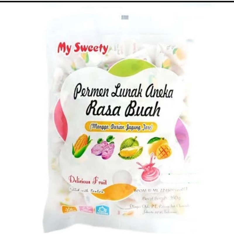 

Permen Lunak Aneka Rasa Buah | Delicious Fruit My Sweety 360 gram.