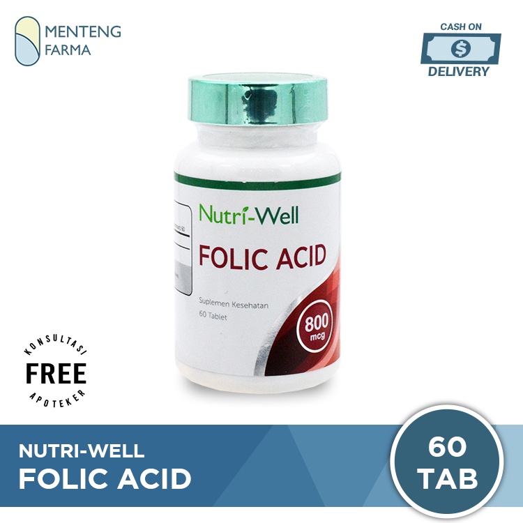 Nutriwell Folic Acid 60 Tablet - Vitamin Asam Folat 800mcg