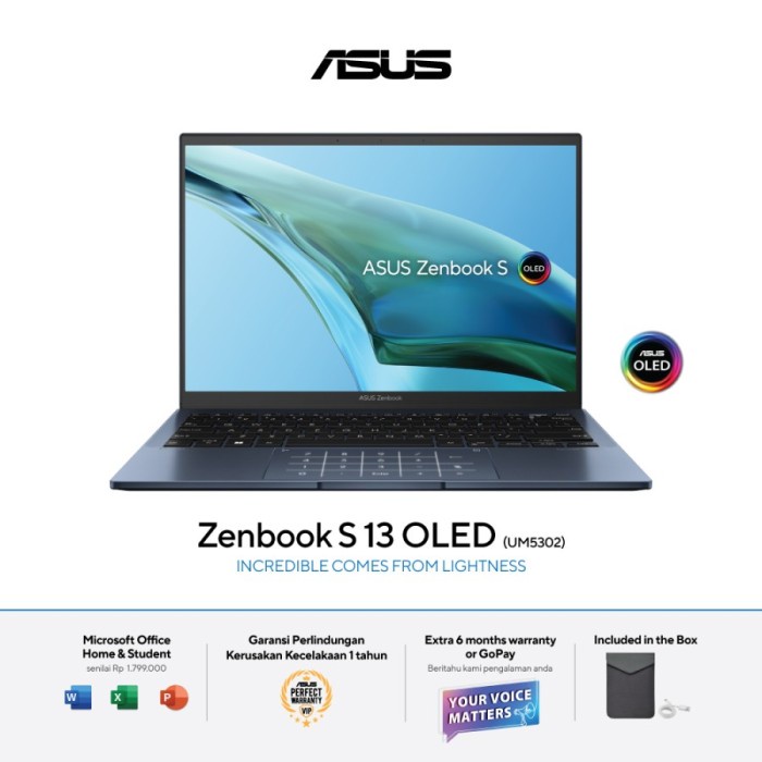 Asus Zenbook S UM5302TA-OLEDS7111 Ryzen 7-6800U 16GB SSD 1TB 13.3' W11