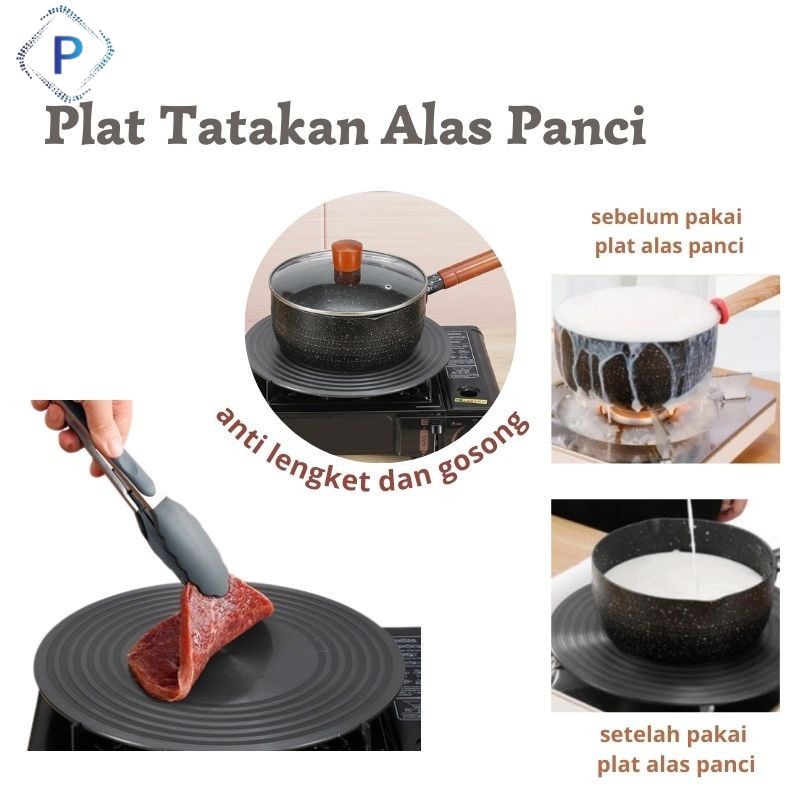 ATK5- Tatakan Alas Panci Anti Panas Tanpa Gagang Anti Gosong Grill BBQ Pan