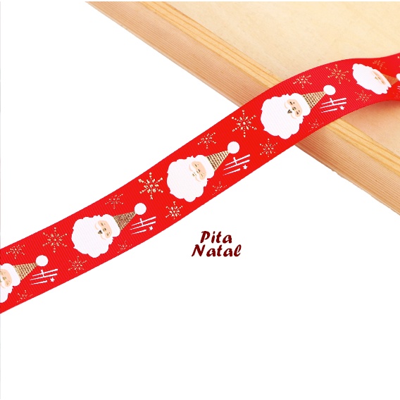 2.5 CM Pita Natal ISI 5 YARD Pita bingkisan Natal Hampers Natal Kado Natal Christmas Bow