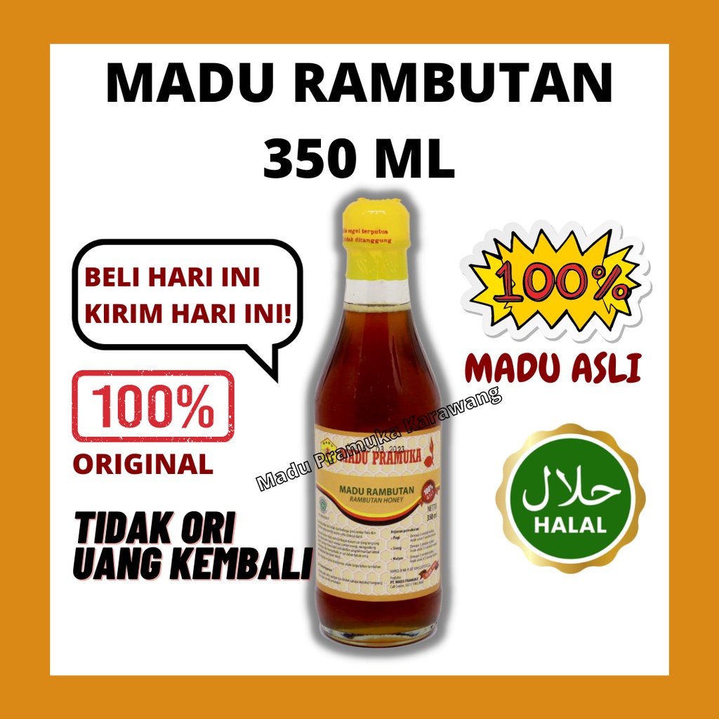 

MADU ASLI MADU ORIGINAL MADU PRAMUKA RAMBUTAN 350 ML