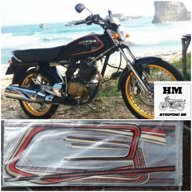 STIKER STRIPING LIS BODY HONDA GL MAX TAHUN 1993 HITAM