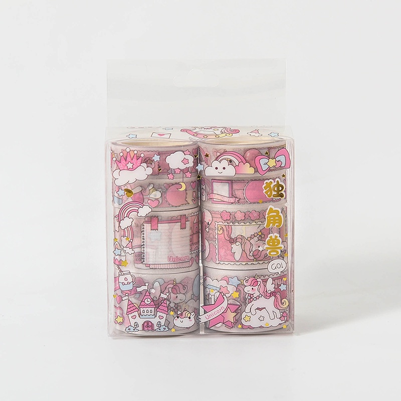 Stiker Roll Box isi 8 roll / Stiker cute Aesthetic 8 Roll