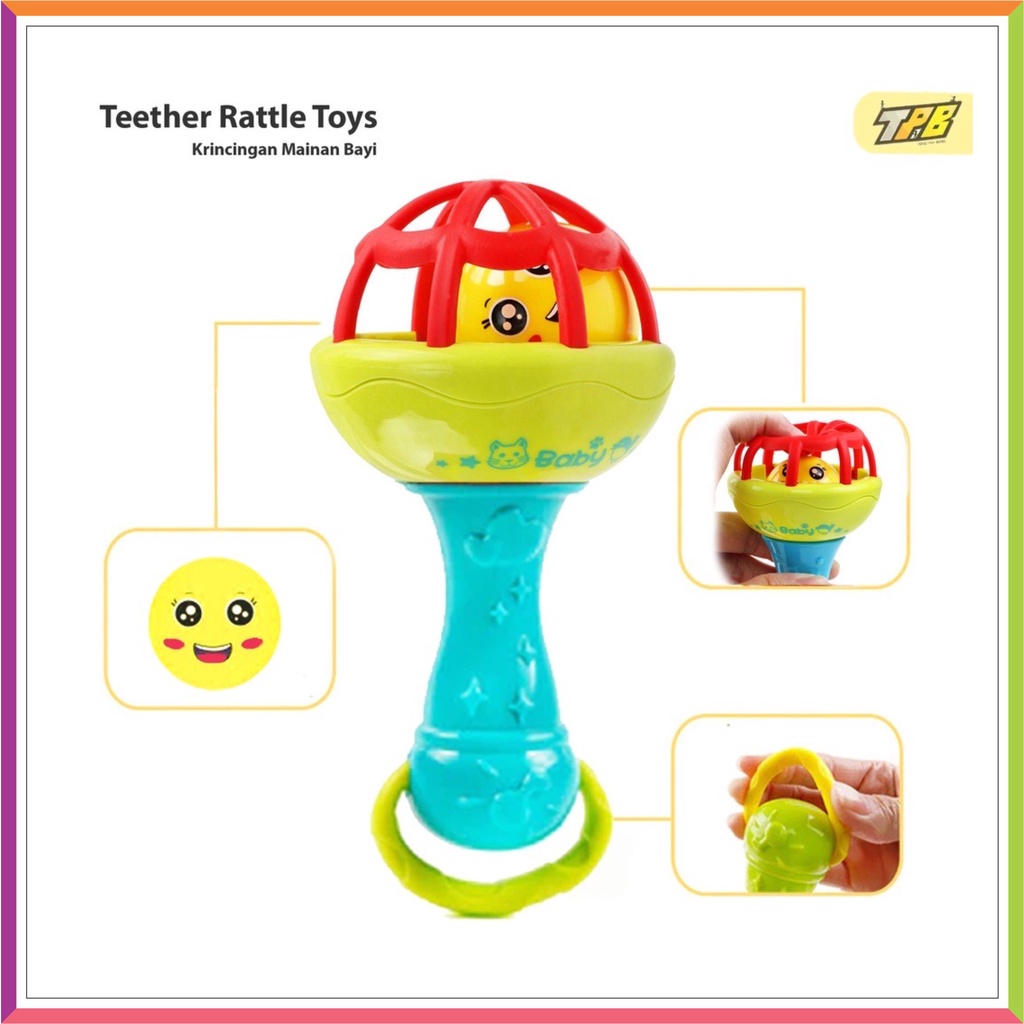 ❤ Fashionbabies ❤ MAINAN BAYI EDUKASI KERINCINGAN ATAU BABY TEETHER RATTLE STICK GIGITAN BAYI BPA FREE