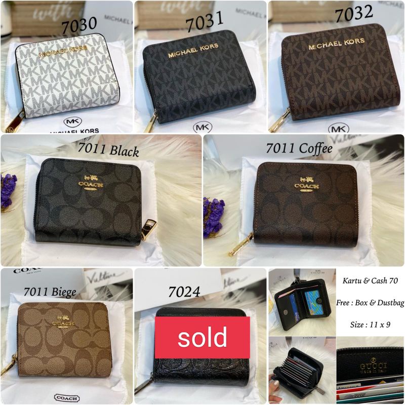 Dompet Kartu Multifungsi Tempat Kartu &amp; Cash Dompet Kecil import Premium Free Box