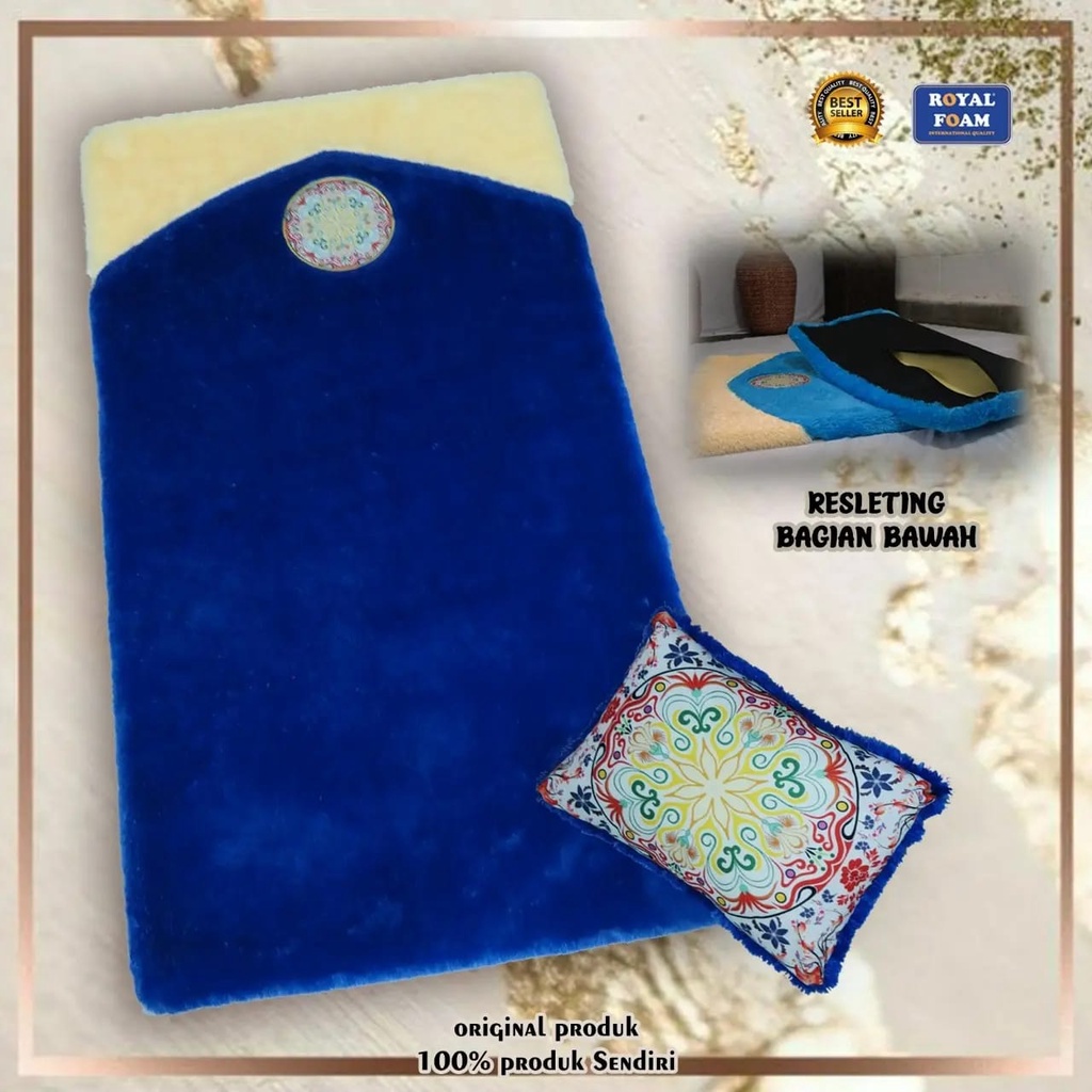 Mubarokkidstore - Sajadah Bulu Rasfur Ukuran 115x65 cm Tebal 4 cm Murah Free Bantal