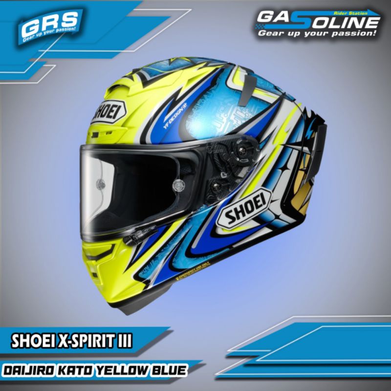 SHOEI X-SPIRIT III DAIJIRO KATO YELLOW BLUE