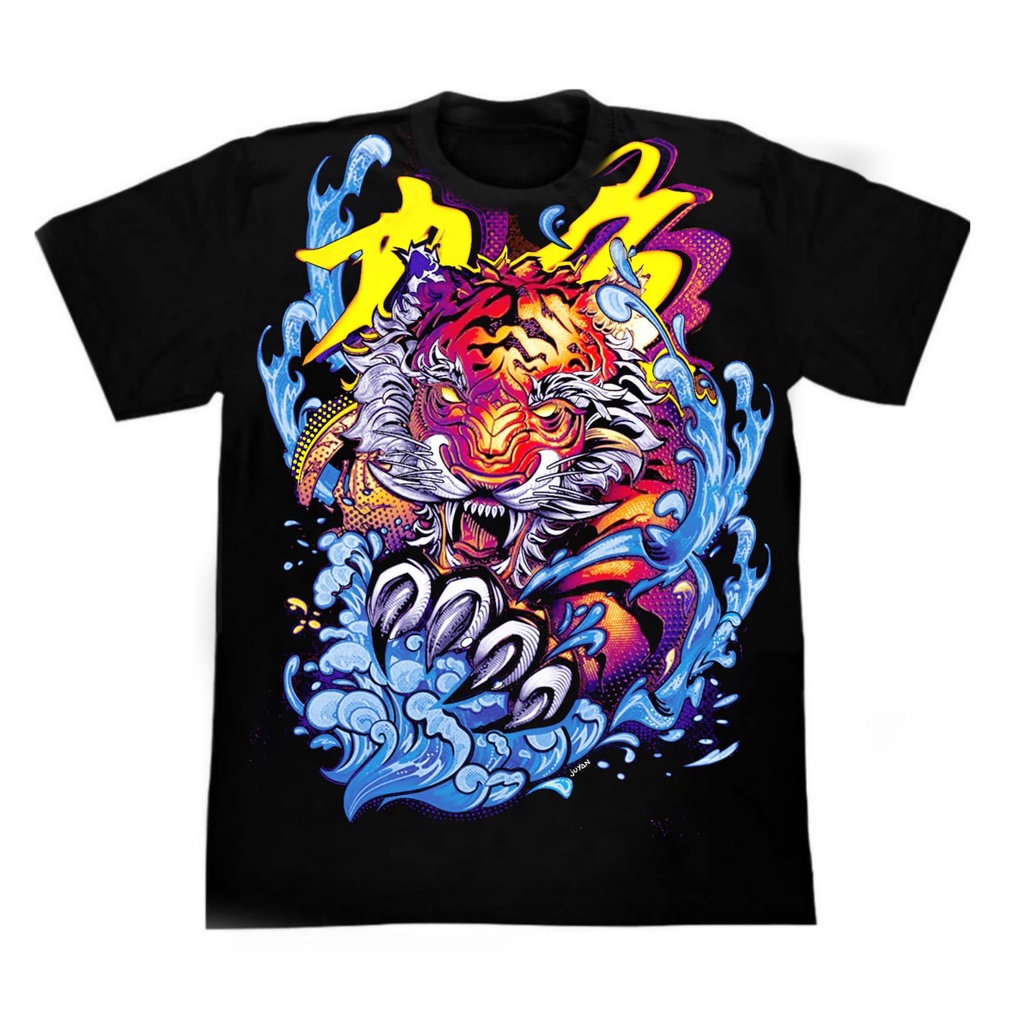 Kaos Distro Pria Motif Gambar Tiger Ronin / Baju Distro Dewasa / Shalch Trendy