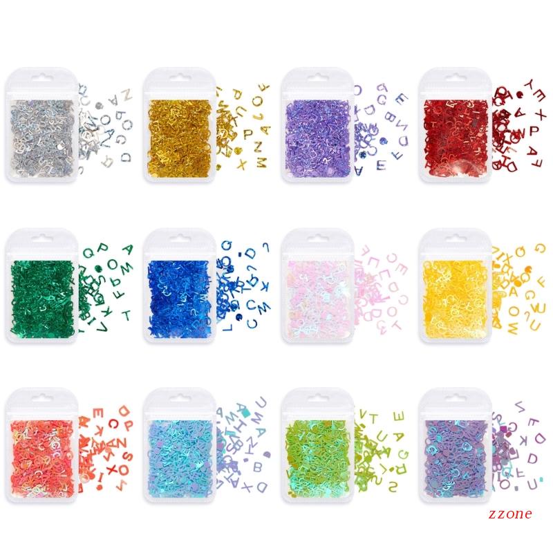 Zzz Confetti Glitter Bentuk Alfabet Untuk Nail Art