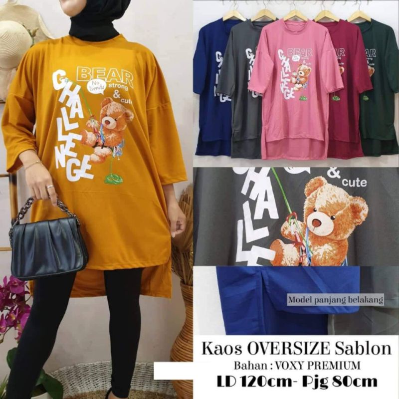 KAOS OVERSIZE BEAR BAHAN VOXY ATASAN DEWASA MURAH TERBARU VIRAL KEKINIAN