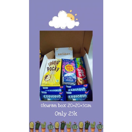 

Hamper box Snack/ gift box Snack/ hadiah/kado ulang tahun lowbudget