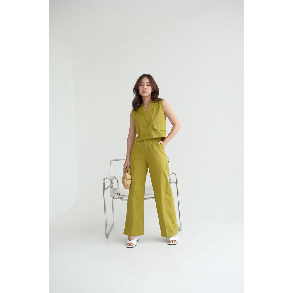 NADINE SET | setelan set wanita vest celana panjang