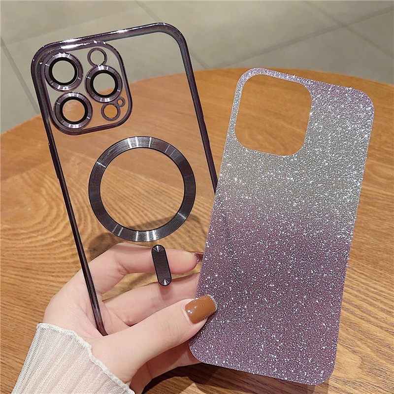 Soft case Pelindung Lensa Kaca Penyerapan Magnetik Tahan Banting Untuk Iphone 14 13 12 11 Pro Max