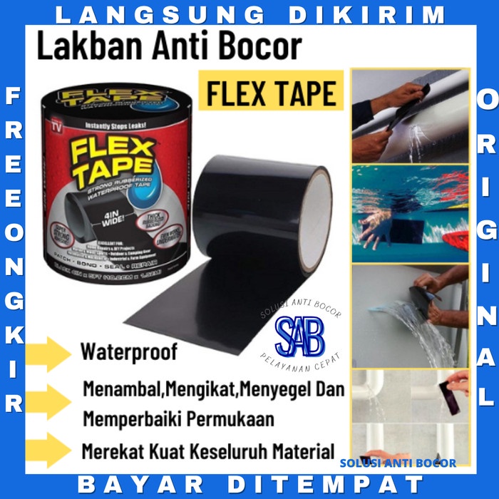 Lem Lakban Anti Bocor Tambal Atap Pipa Waterproof Flex Tape Size 20-30Cm