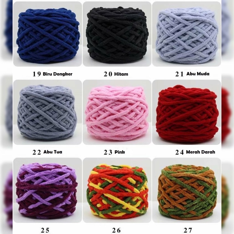 31-57 BENANG RAJUT CHENILLE/ CHENILLE YARN/ BENANG RAJUT HANDUK IMPORT 1 PLY -RY02