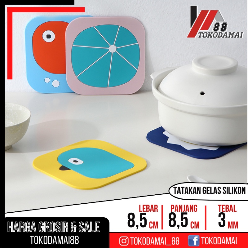 TATAKAN GELAS SILIKON KARAKTER SILICONE COASTER ALAS MANGKOK