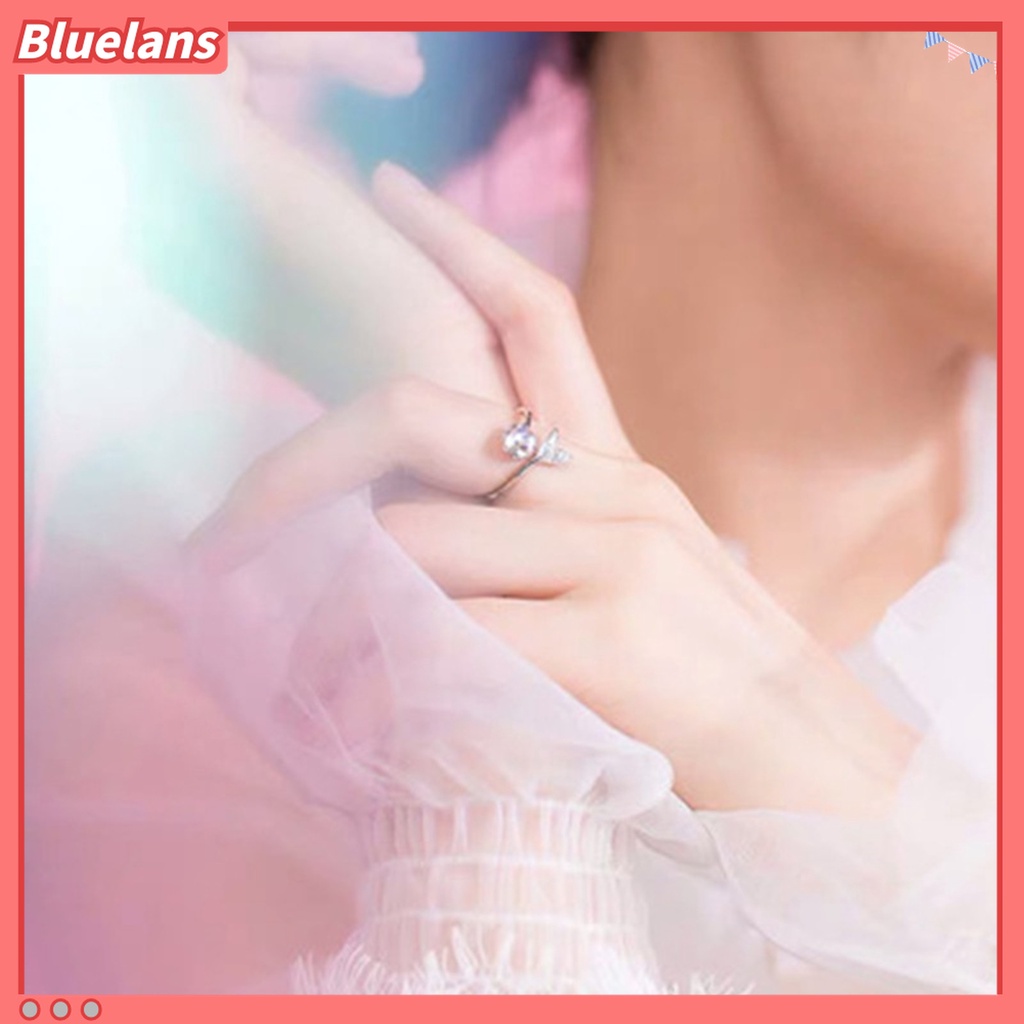Cincin Model Terbuka Bentuk Ekor Ikan Bahan Alloy Tahan Karat Untuk Wanita