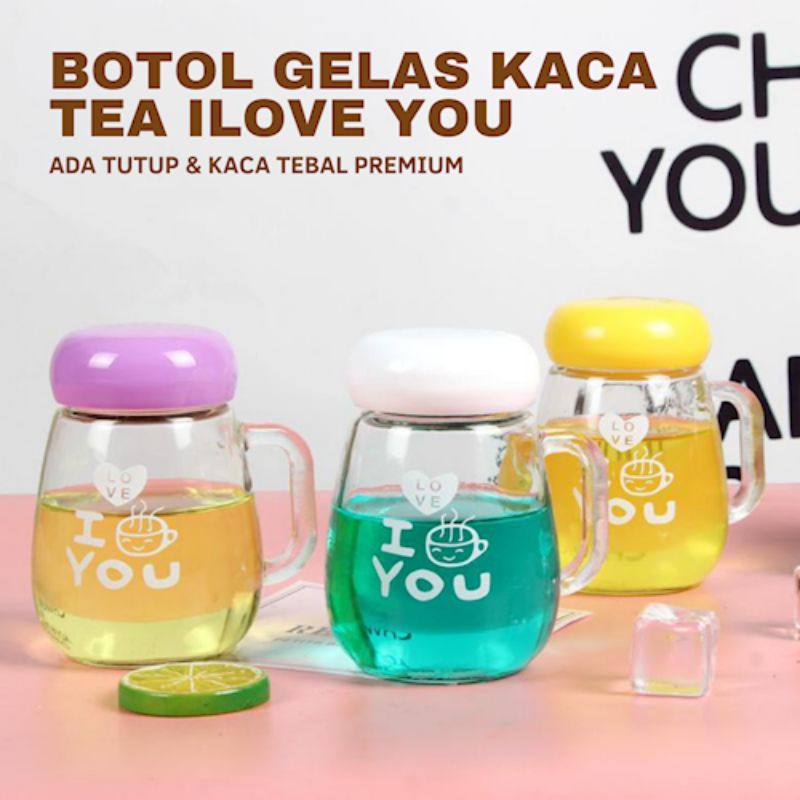botol gelas bentuk love lucu