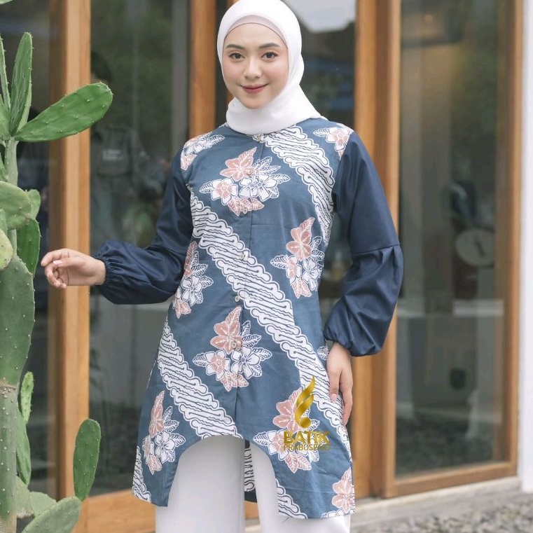 Andina Tunik Original Eksklusif Batik Wanita Prabuseno Bahan Katun Printing Premium Halus Adem Lapis