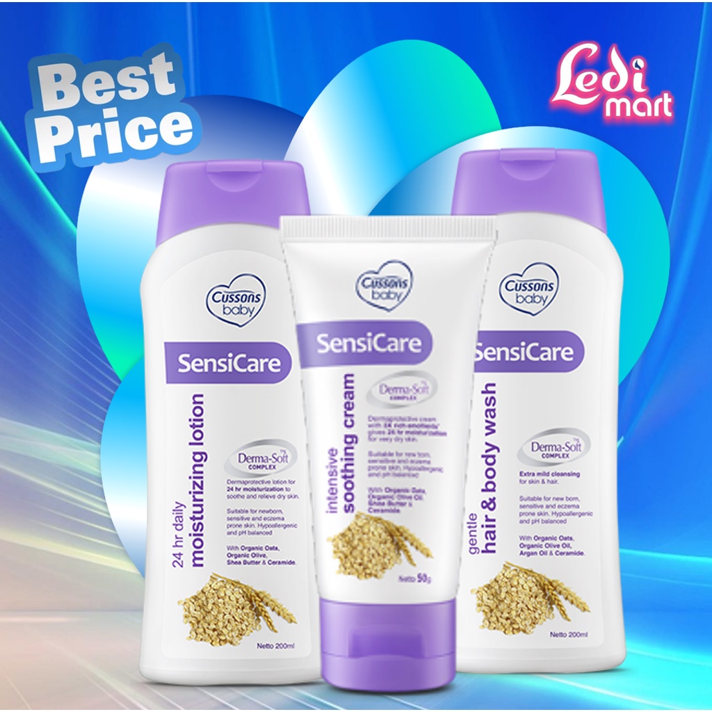 ORIGINAL CUSSONS BABY SENSICARE SERIES / Hair Body Wash /Lotion /Soothing Cream Kulit Sensitive Skin / Sensi Care / LEDI MART