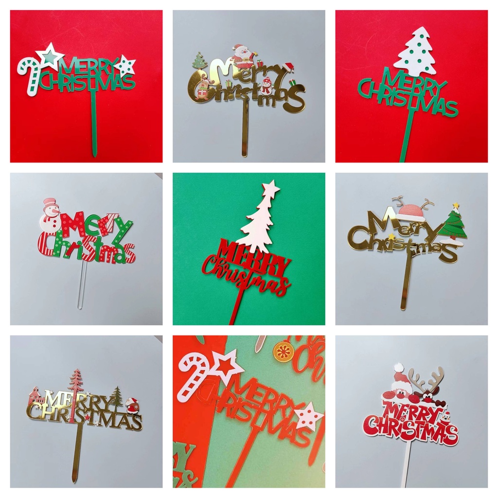 Cake Topper Toper Tusuk Kue Natal Xmas Merry Christmas Tusukan Topper Natal Cake Topper Merry Christmas Tusukan Kue Topper Natal Santa Pohon Kado