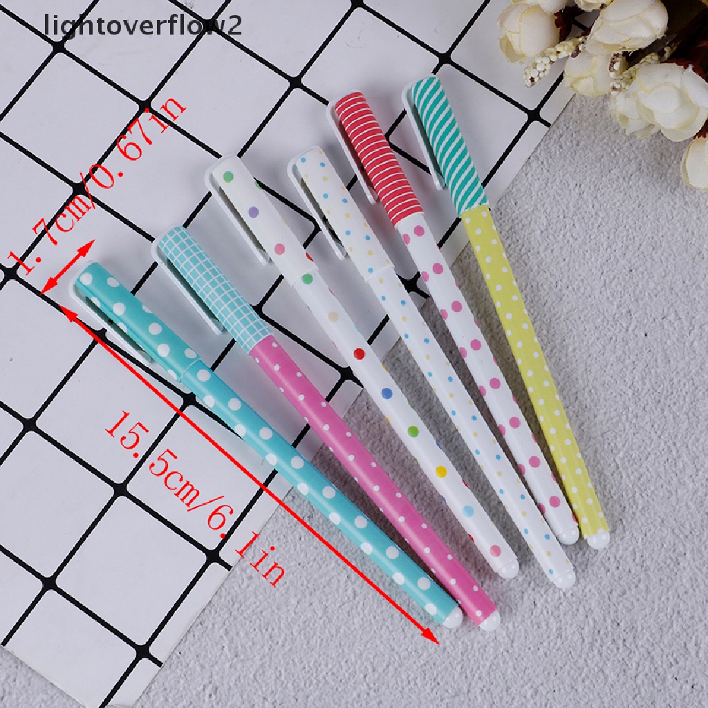 (lightoverflow2) 6 / 10pcs Pulpen Gel Warna-Warni Untuk Sekolah / Kantor