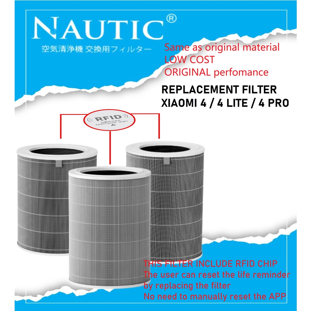 NAUTIC - Replacement Mi True HEPA Filter for Mi Air Purifier 4 / 4 Lite / 4 PRO